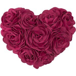 3D Flower Velvet Throw Pillow Cover Aesthetic Heart Accent Pillow Cases